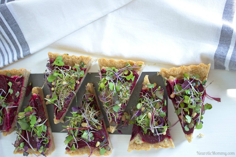 Beet and Cheese Shortbread Tart