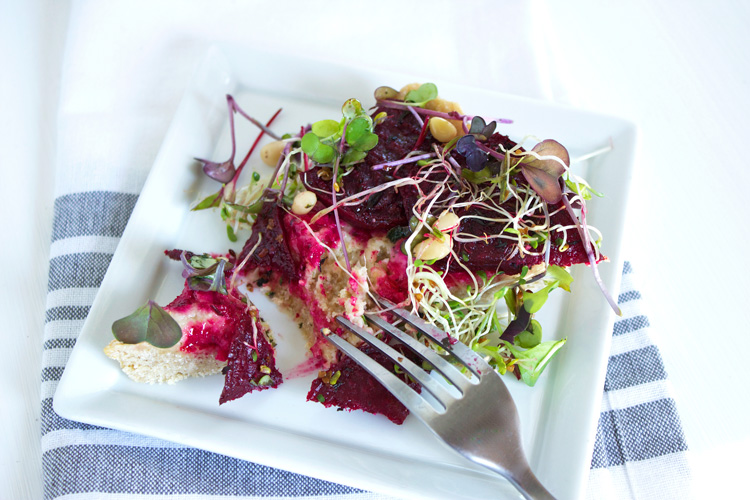 Beet and Cheese Shortbread Tart