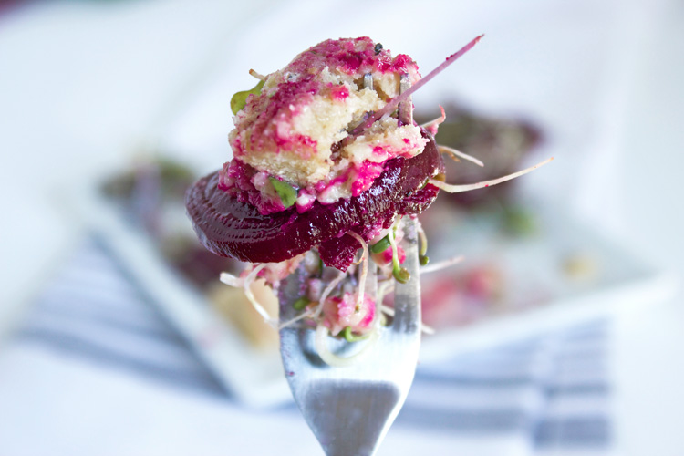 Beet and Cheese Shortbread Tart