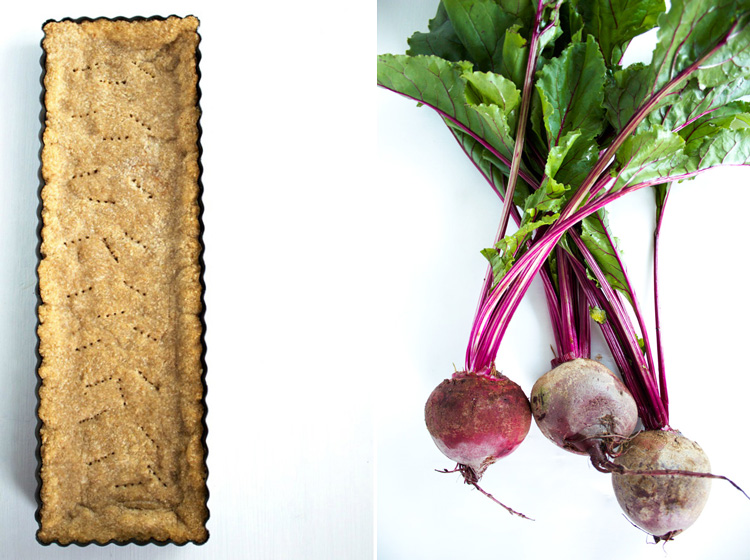 Beet and Cheese Shortbread Tart