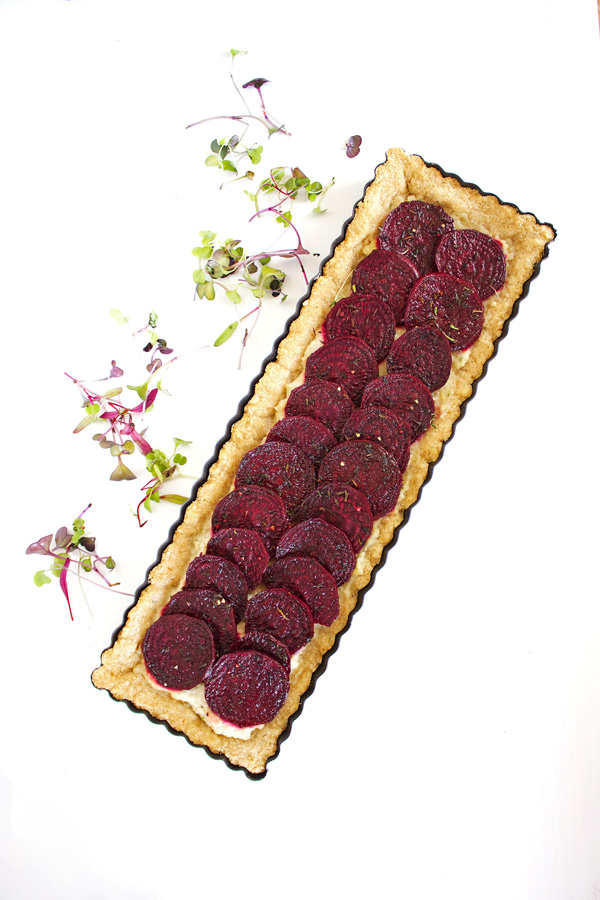 Beet and Cheese Shortbread Tart