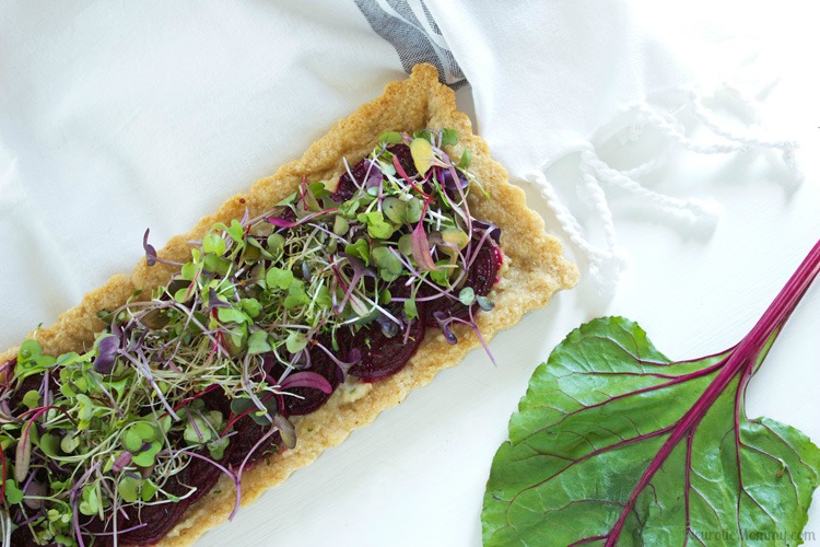 Beet and Cheese Shortbread Tart