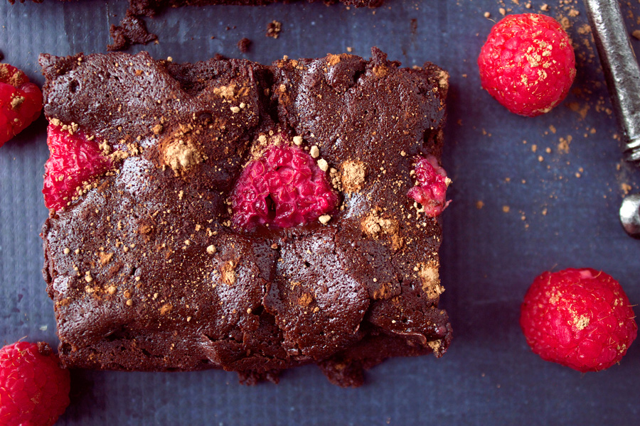 Chocolate Fudge Raspberry Brownies