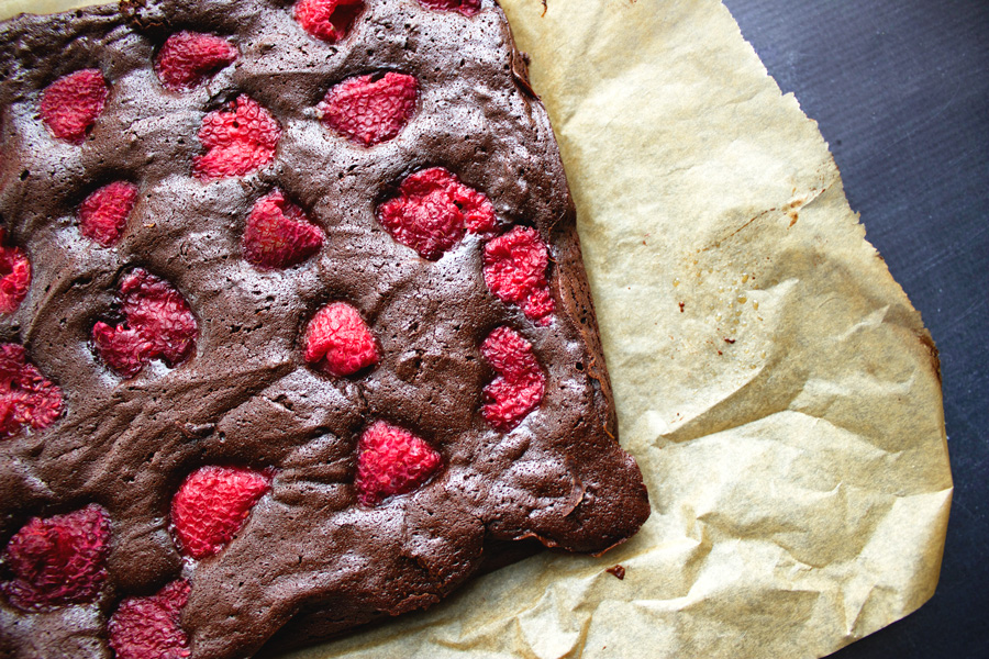 Chocolate Fudge Raspberry Brownies