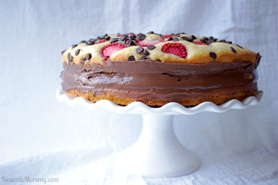 Strawberry Vanilla Naked Cake with Hazelnut Filling