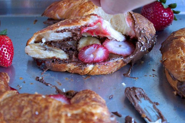 Baked Chocolate Almond Croissant Sandwiches
