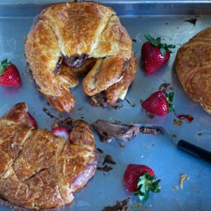 Baked Chocolate Almond Croissant Sandwiches