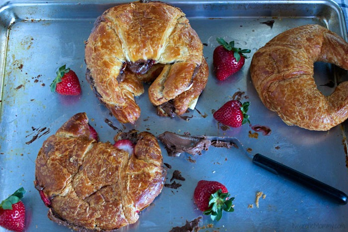 Baked Chocolate Almond Croissant Sandwiches