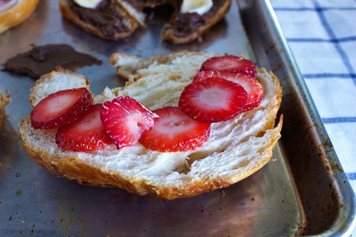 Baked Chocolate Almond Croissant Sandwiches