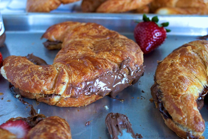 Baked Chocolate Almond Croissant Sandwiches