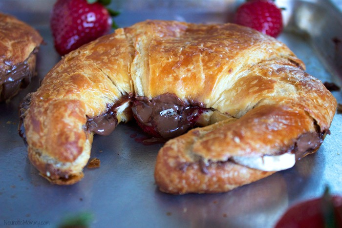 Baked Chocolate Almond Croissant Sandwiches