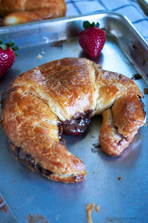 Baked Chocolate Almond Croissant Sandwiches