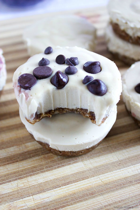 No Bake Mini Cherry and Chocolate Chip Cheesecakes