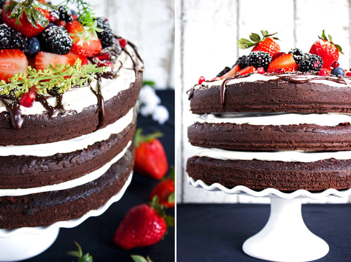 Triple Chocolate Layered Birthday Cake