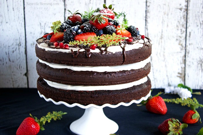 Melt and mix triple choc layer cake