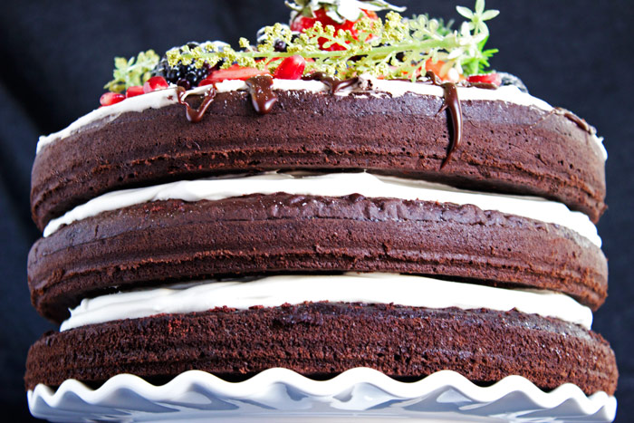 Triple Chocolate Layered Birthday Cake