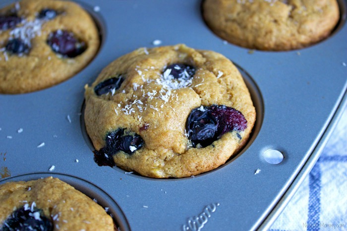 Blueberry Coconut Banana Muffins