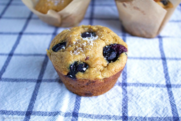 Blueberry Coconut Banana Muffins