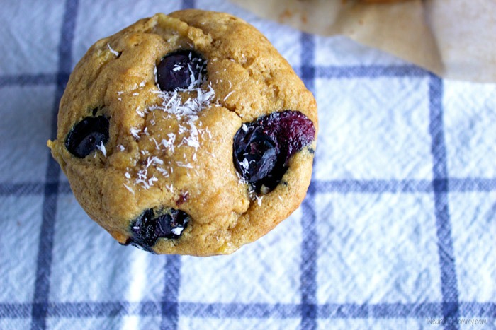 Blueberry Coconut Banana Muffins