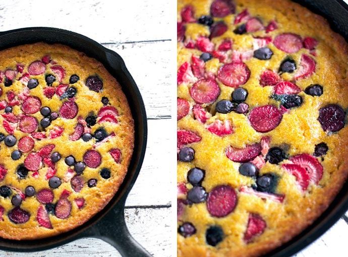 Mixed Berry Skillet Cake