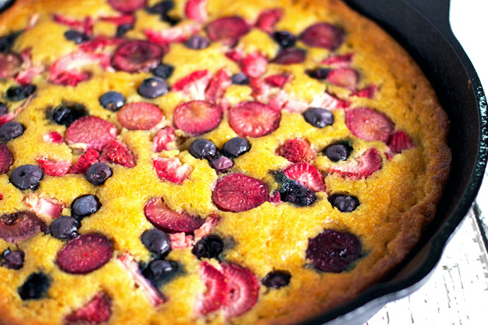 Mixed Berry Skillet Cake