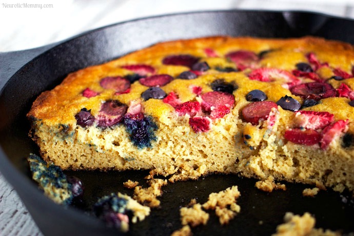 Mixed Berry Skillet Cake