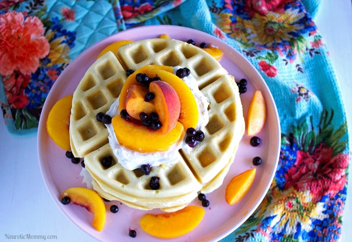 Mother's Day Peach Coconut Waffles