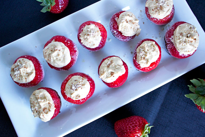 Peanut Butter Stuffed Strawberries dipped in Chocolate