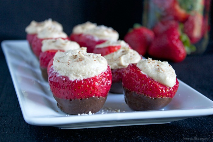 Peanut Butter Stuffed Strawberries dipped in Chocolate