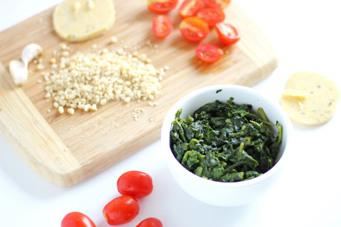 Mini Spinach Polenta Cheese Pizzas Vegan