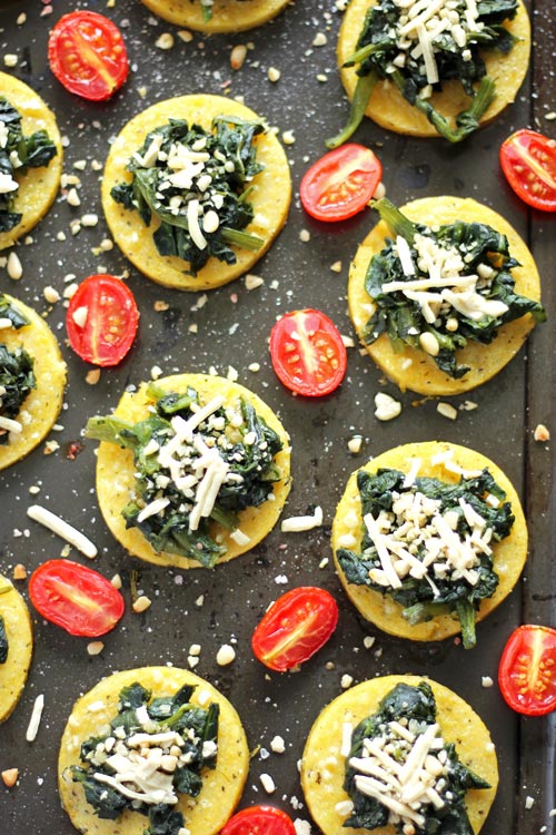 MIni Spincah Polenta Cheese Pizzas Vegan