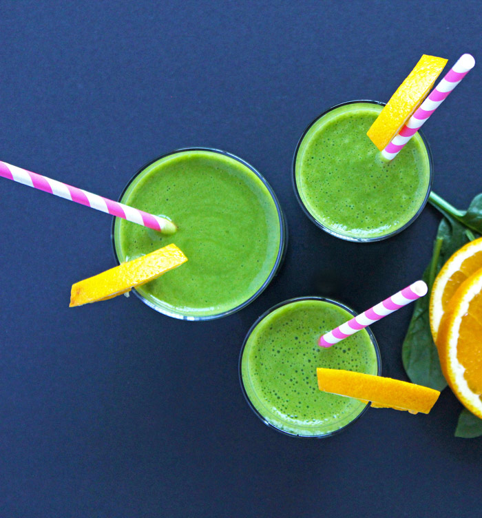 Orange You Bananas Green Smoothie. A revitalizing smoothie loaded with vitamin C, antioxidants, has a smooth texture and sweet flavor. A sure morning hit! #mydailygreensmoothie. neuroticmommy.com