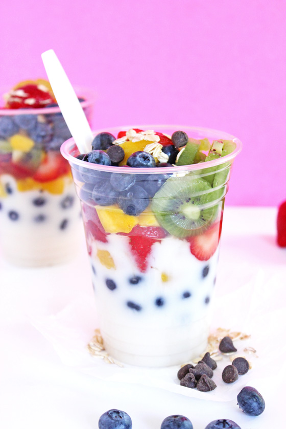 Jumbo Fruit Cups with Coconut Yogurt vegan snacks