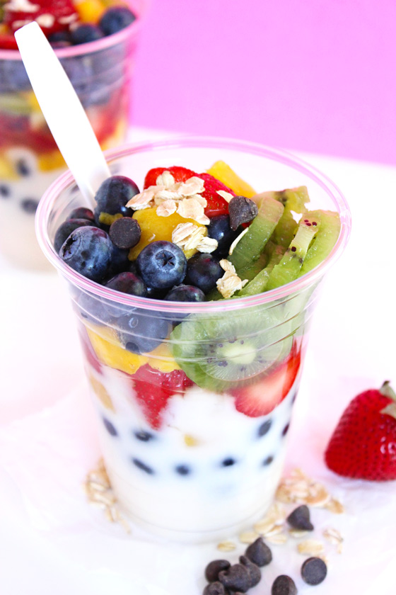 Jumbo Fruit Cups with Coconut Yogurt vegan snacks