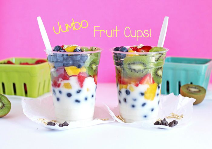 Jumbo Fruit Cups with Coconut Yogurt vegan snacks