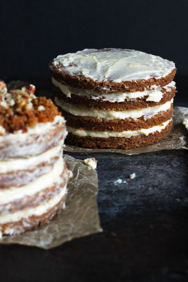 Mini Sweet Potato Layer Cakes - Moist, Sweet, Delicious and the best tasting side of healthy. NeuroticMommy.com #vegan #cakes #thanksgiving