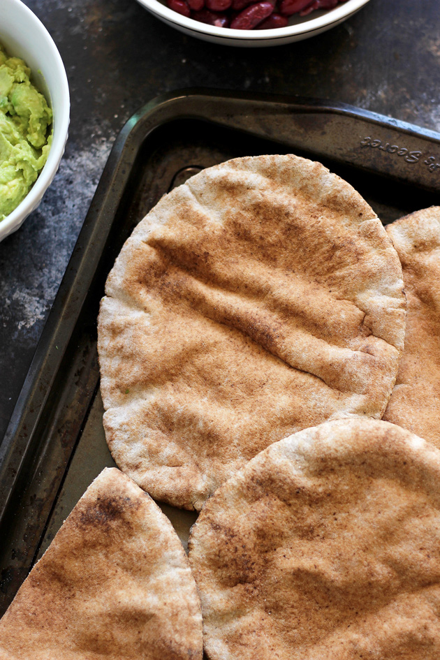 Toasted Avocado and Bean Pitas are a great healthy lunch to grab and go! This easy to make meal is done in minutes. Crispy warm pitas are delish. NeuroticMommy.com #vegan #healthy