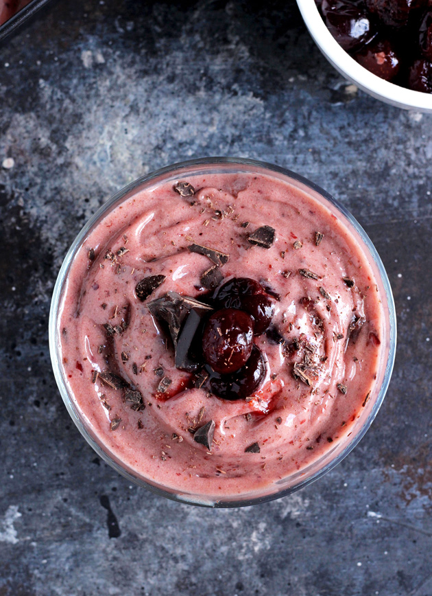 Cherry Garcia Soft Serve Ice Cream - You don't want to miss out on this refreshingly guilt free, super delicious treat, that is so super easy to make! NeuroticMommy.com #vegan #raw #healthy