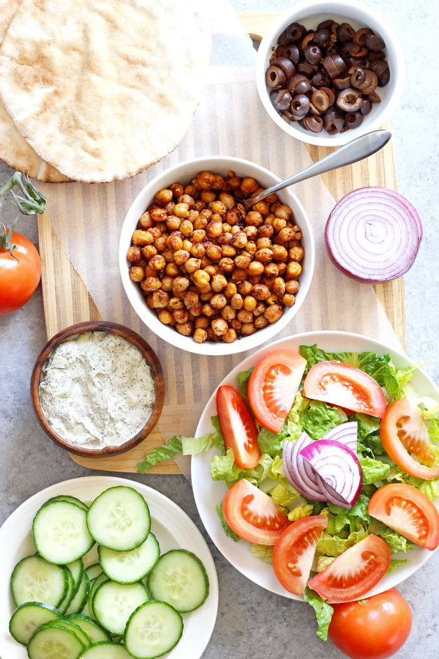 Street Style Vegan Gyros - These delectably delicious gyros are an easy win for the big game. Get messy and dig in! NeuroticMommy.com #vegan #healthy #superbowl
