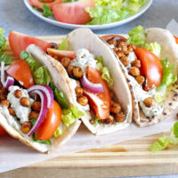 Street Style Vegan Gyros - These delectably delicious gyros are an easy win for the big game. Get messy and dig in! NeuroticMommy.com #vegan #healthy #superbowl