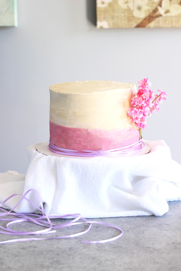 Pink Ombre Birthday Cake - Celebrate your birthday with this decedent chocolate buttercream filled cake, made completely vegan! NeuroticMommy.com #cakes #vegan #birthday