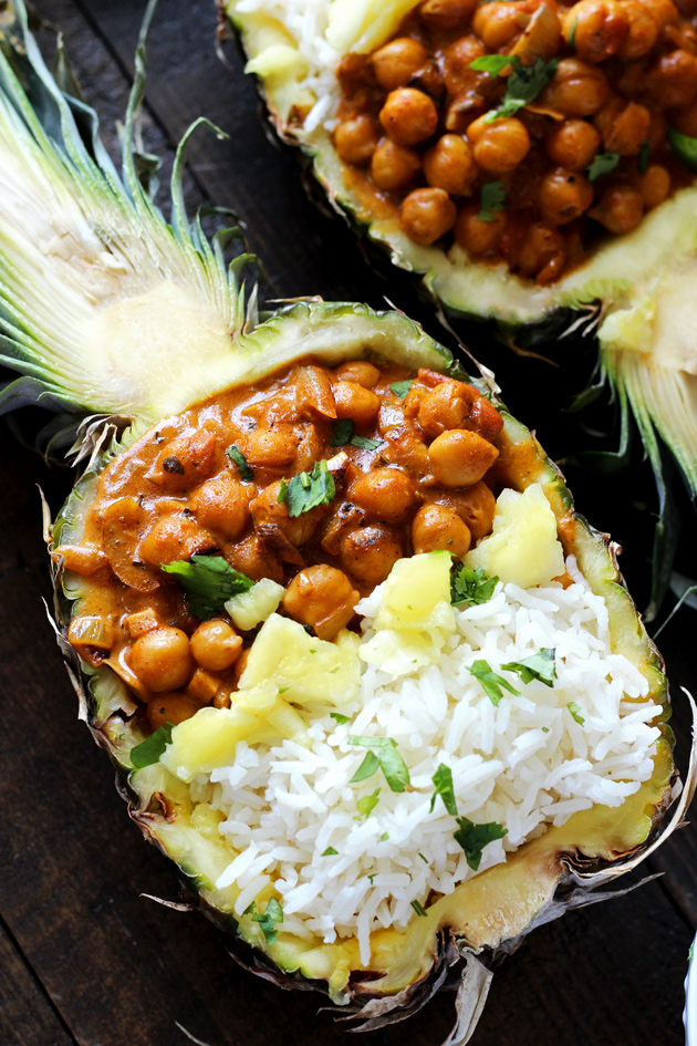 Vegan Chickpea Tikka Masala with Pineapple - Rich, healthy, flavorful, and nutritionally packed meal with a fruity, pineapple twist. NeuroticMommy.com #vegan #healthy