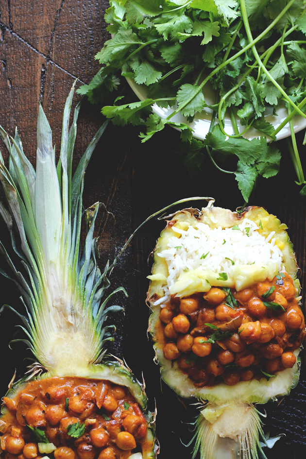 Vegan Chickpea Tikka Masala with Pineapple - Rich, healthy, flavorful, and nutritionally packed meal with a fruity, pineapple twist. NeuroticMommy.com #vegan #healthy