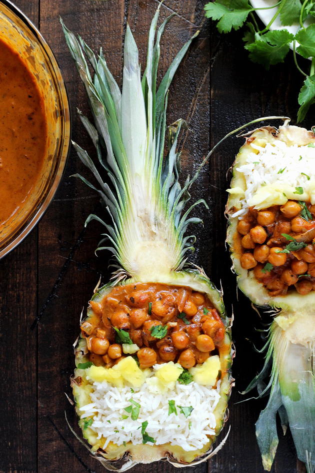 Vegan Chickpea Tikka Masala with Pineapple - Rich, healthy, flavorful, and nutritionally packed meal with a fruity, pineapple twist. NeuroticMommy.com #vegan #healthy