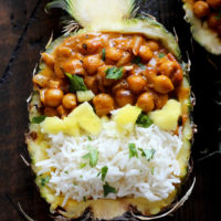 Vegan Chickpea Tikka Masala with Pineapple - Rich, healthy, flavorful, and nutritionally packed meal with a fruity, pineapple twist. NeuroticMommy.com #vegan #healthy