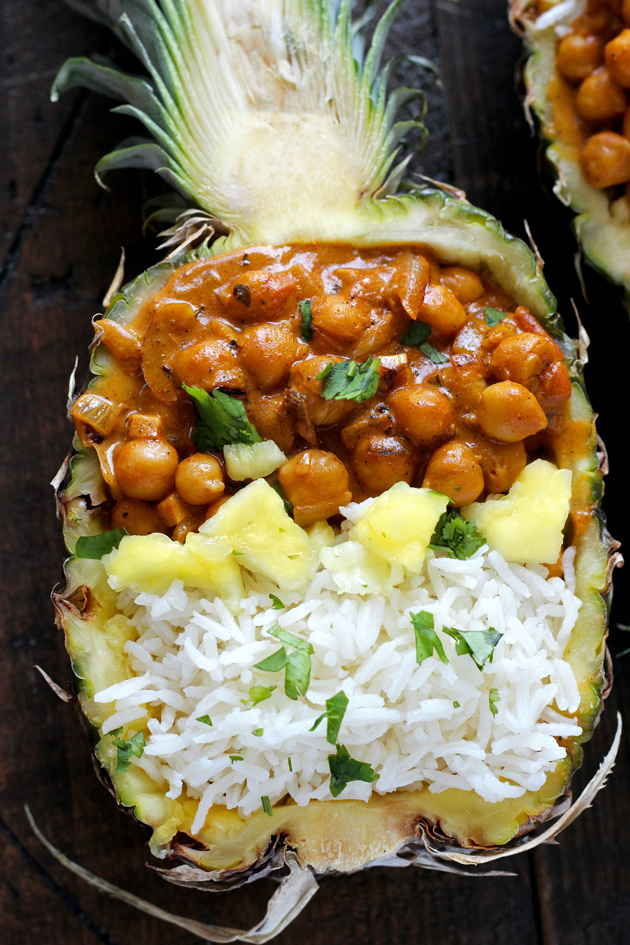 Vegan Chickpea Tikka Masala with Pineapple - Rich, healthy, flavorful, and nutritionally packed meal with a fruity, pineapple twist. NeuroticMommy.com #vegan #healthy