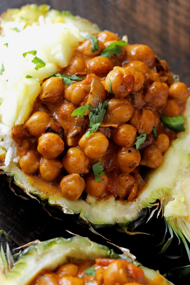 Vegan Chickpea Tikka Masala with Pineapple - Rich, healthy, flavorful, and nutritionally packed meal with a fruity, pineapple twist. NeuroticMommy.com #vegan #healthy