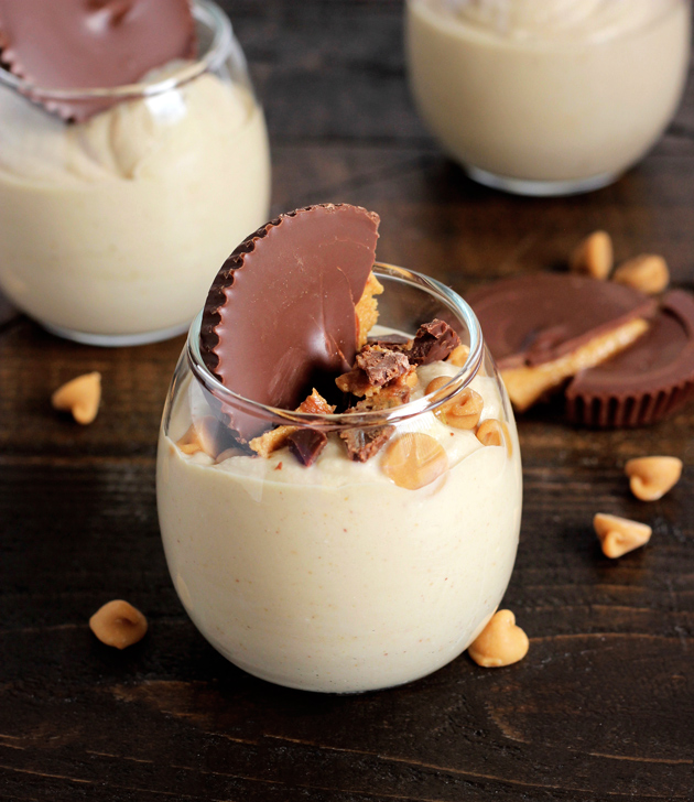 Skinny Peanut Butter Cups - Delicious creamy dessert you can dig your spoon right into and feel good about. Any nut butter can be substituted. NeuroticMommy.com #vegan #healthy #snacks