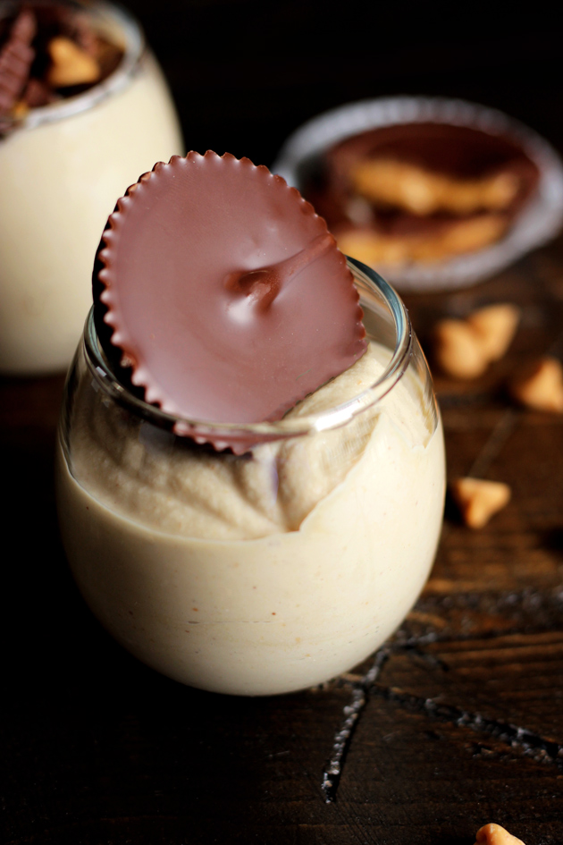 Skinny Peanut Butter Cups - Delicious creamy dessert you can dig your spoon right into and feel good about. Any nut butter can be substituted. NeuroticMommy.com #vegan #healthy #snacks