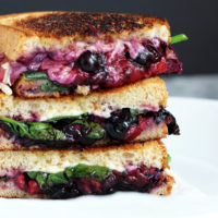 Balsamic Berry Vegan Grilled Cheese - This savory yet sweet sammie is perfect for summer vibes. Melty vegan cheese, berries, and spinach make this an ultimate winner for lunch or dinner! NeuroticMommy.com #vegan #healthy #lunch #beattheheat